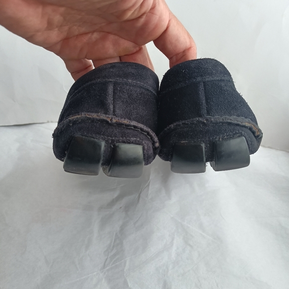 PRADA distressed Suede logo Shoes men’s size uk 8 us 9 dark blue - Picture 15 of 16